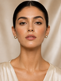 Vintage Pearl Disc Stud Earrings