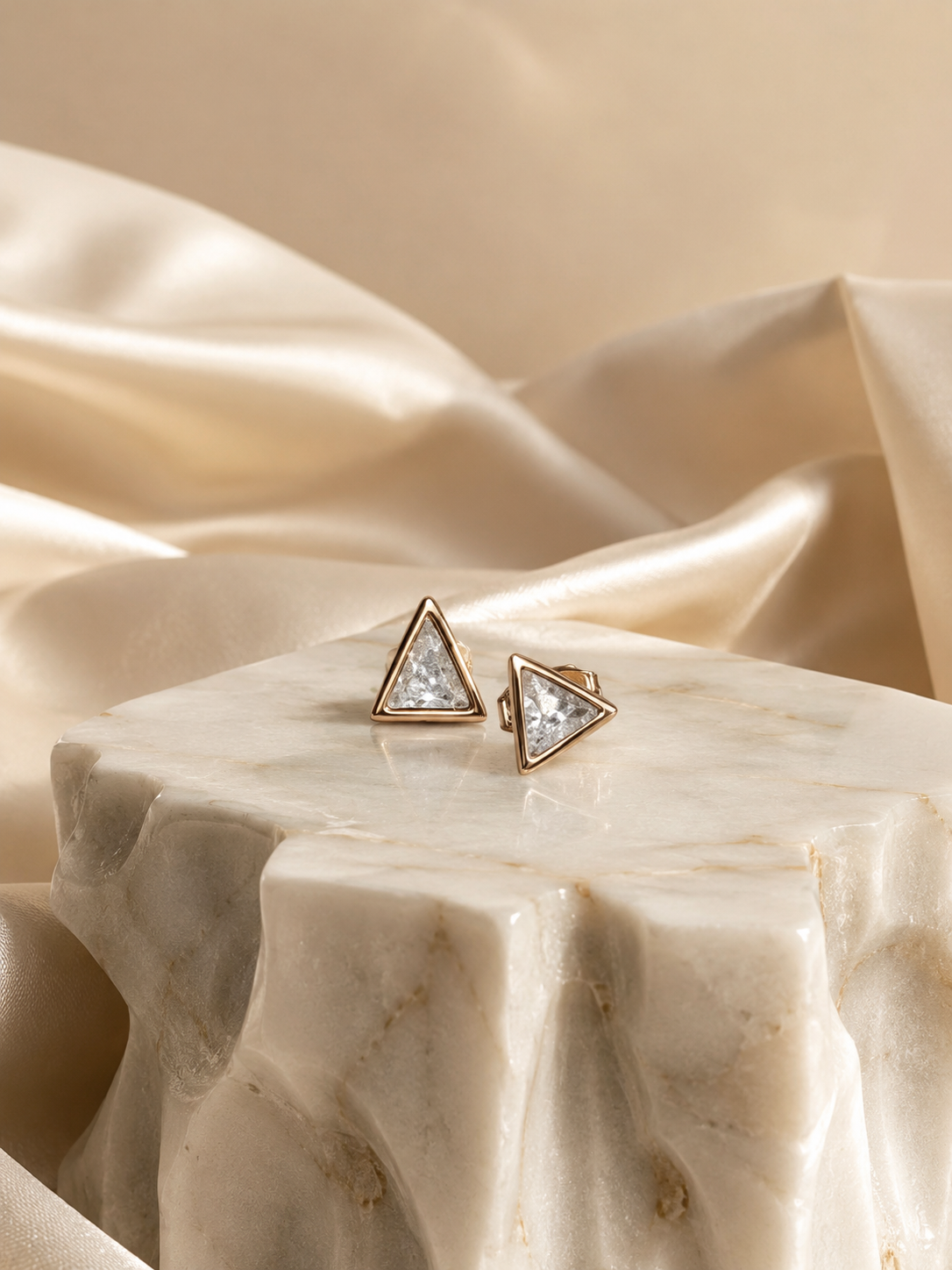 Triangle Crystal Stud Earrings