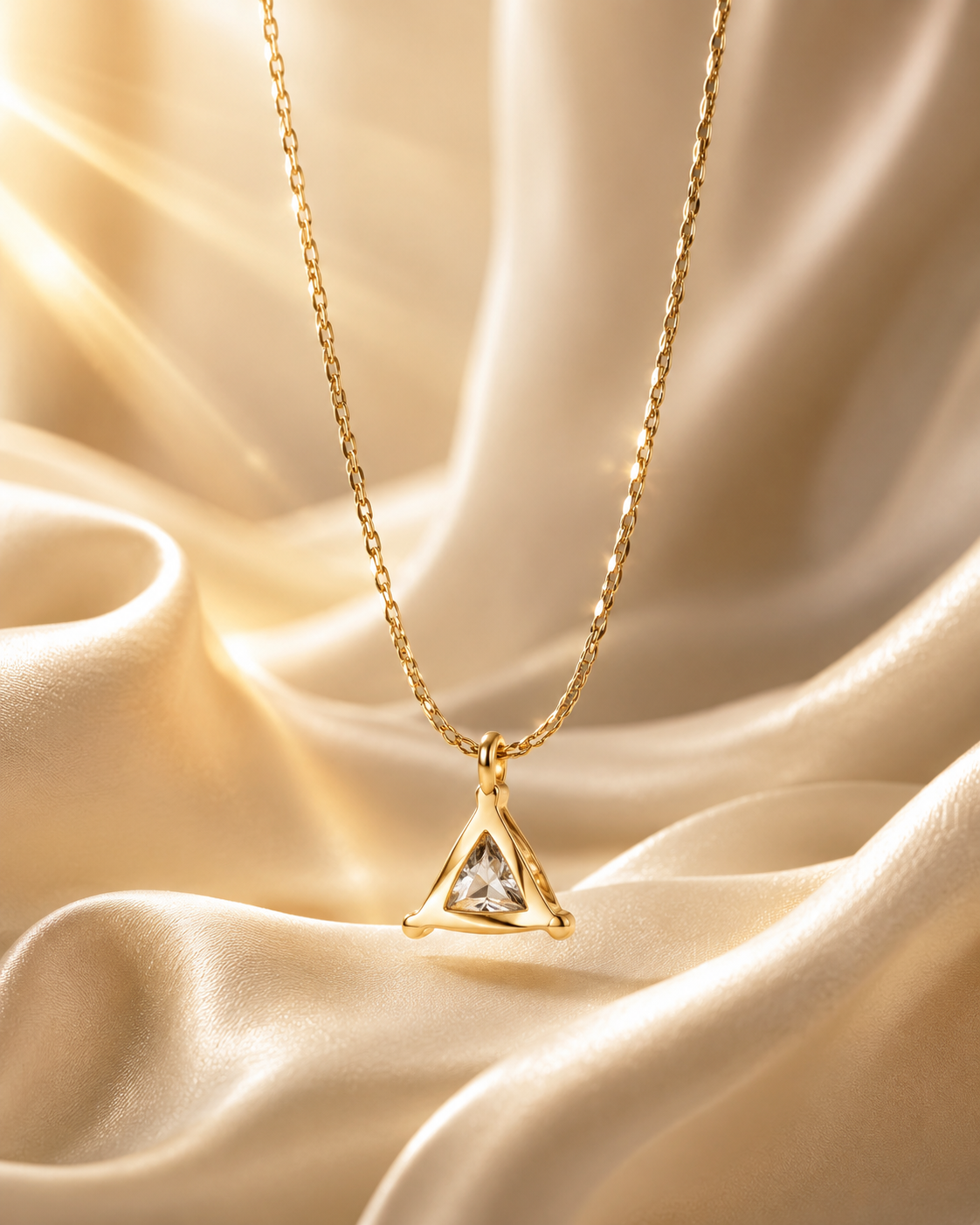 Gold Triangle Crystal Pendant