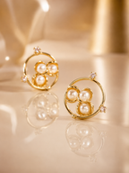 Pearl Circle Stud Earrings