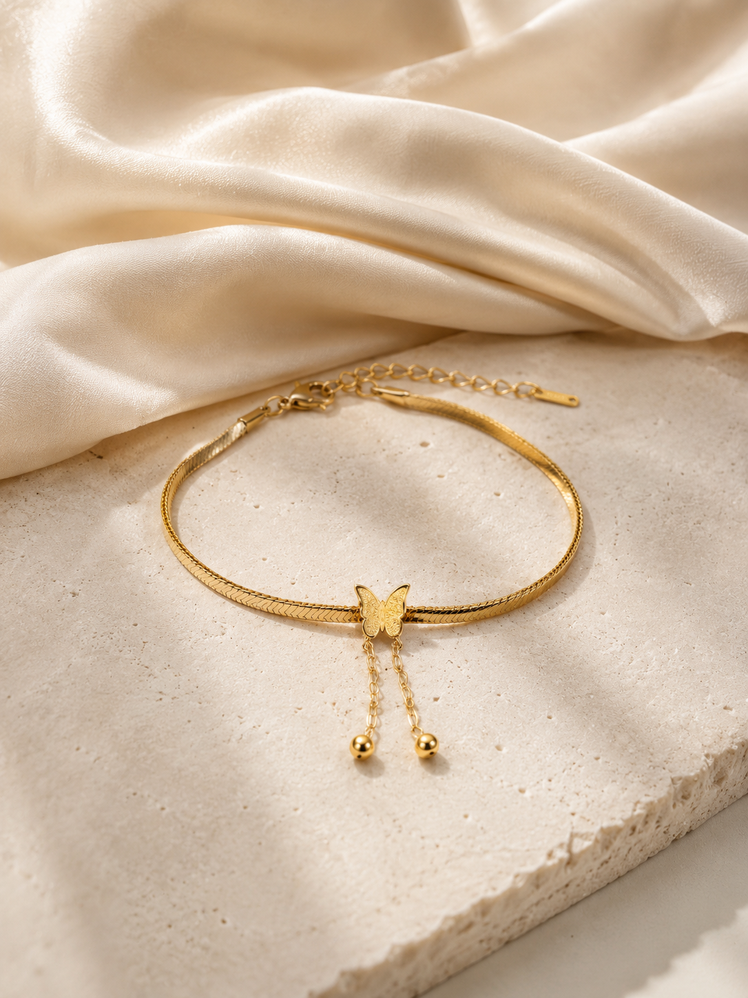 Gold Butterfly Charm Bracelet