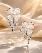 Pearl Flower Stud Earrings