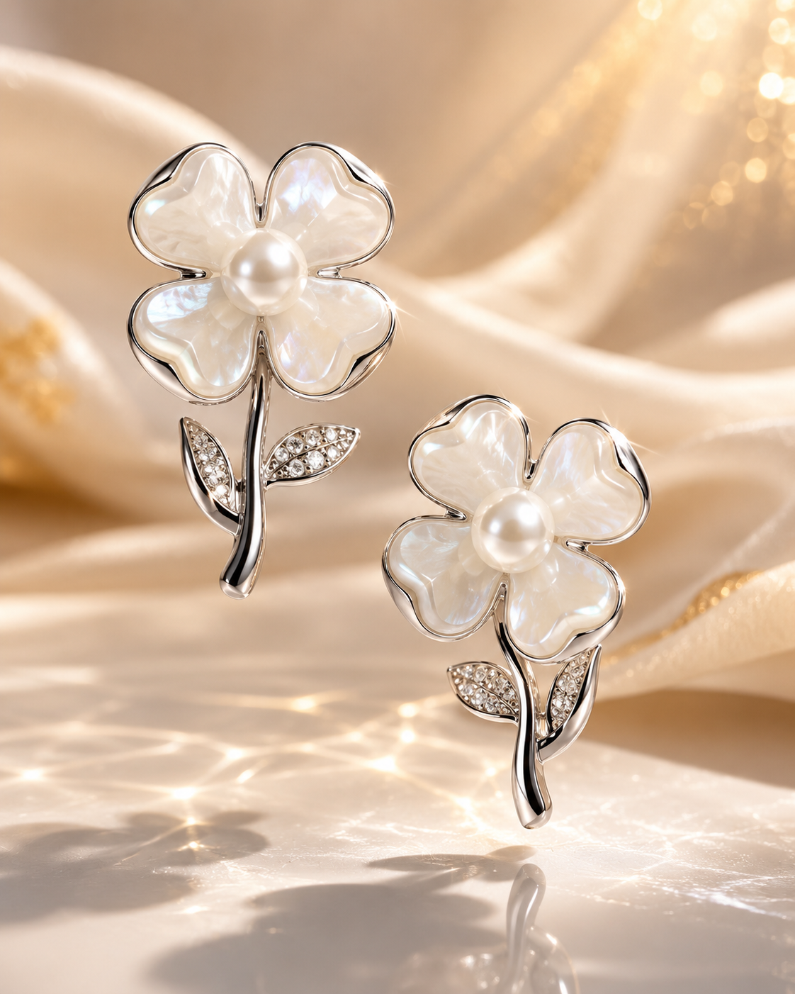 Pearl Flower Stud Earrings