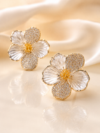Crystal Flower Stud Earrings