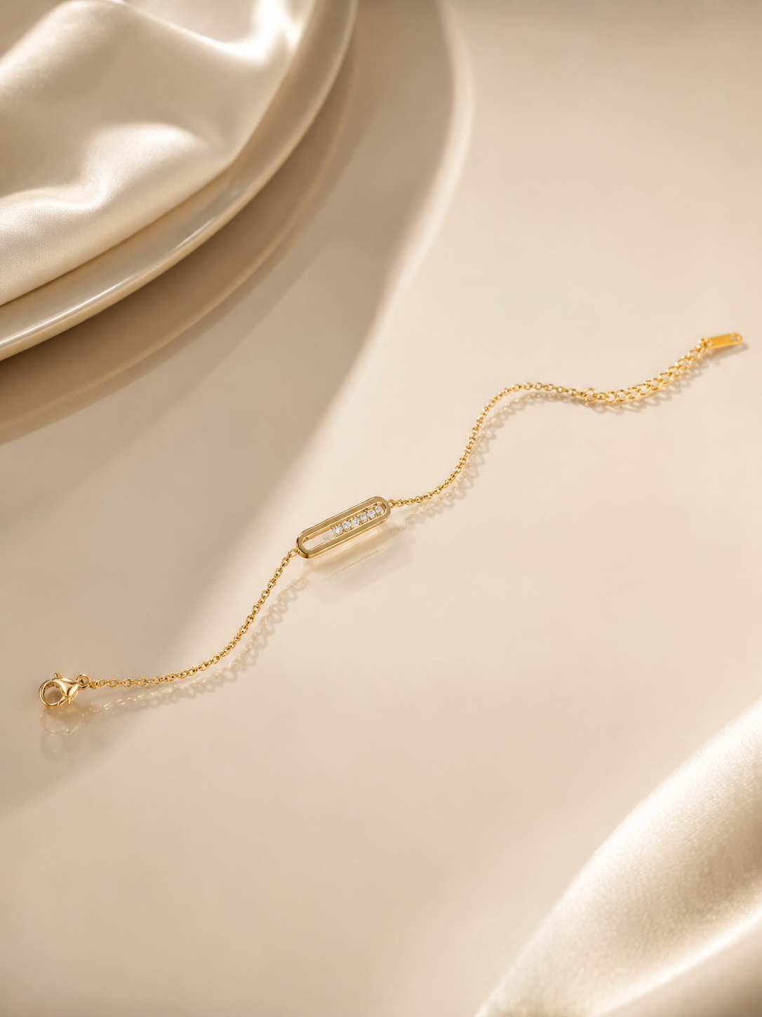 Gold Crystal Bar Bracelet