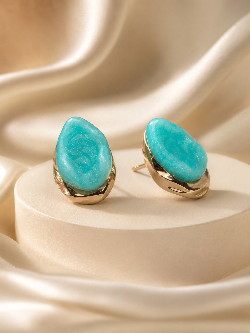 Turquoise Stone Stud Earrings
