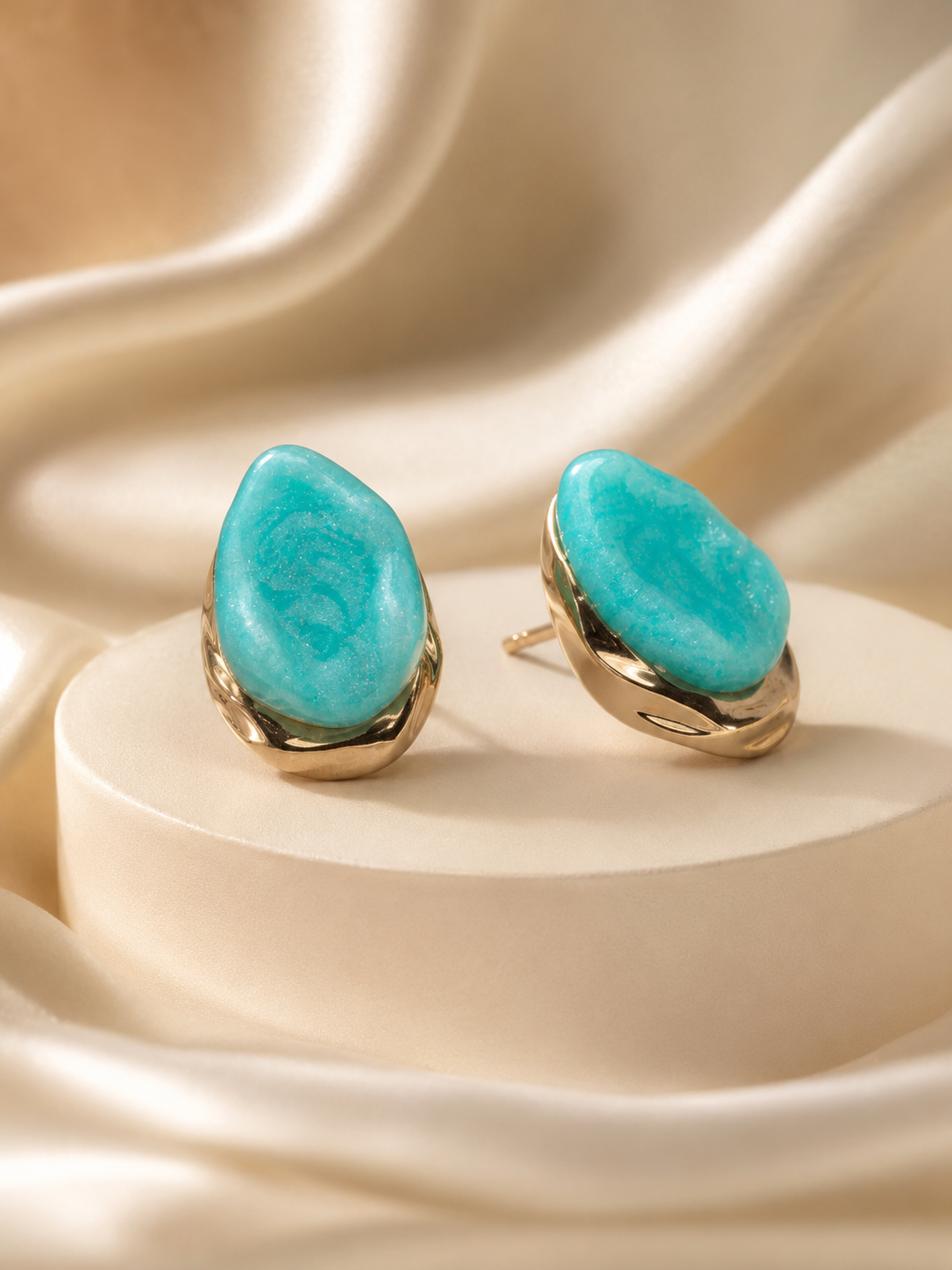 Turquoise Stone Stud Earrings