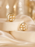 Pearl Circle Stud Earrings