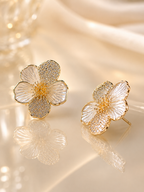 Crystal Flower Stud Earrings