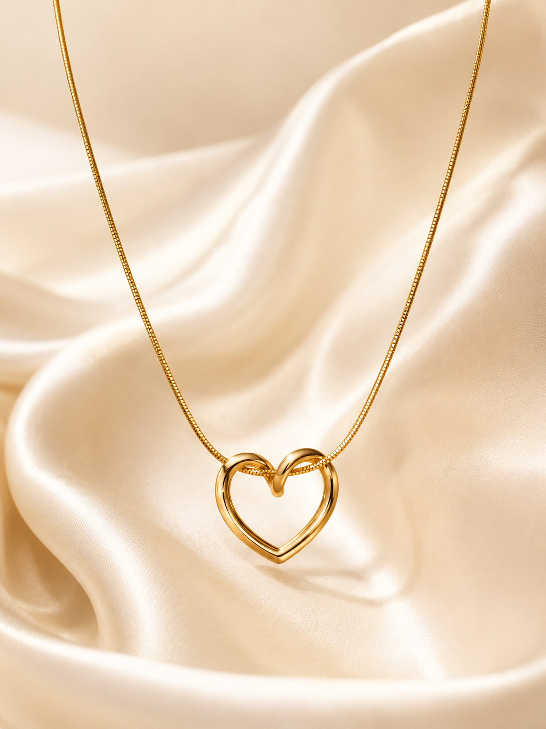 Gold Heart Pendant Necklace