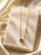 Gold Rose Pendant Necklace