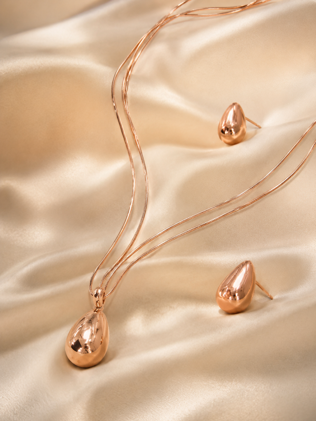 Rose Gold Teardrop Set