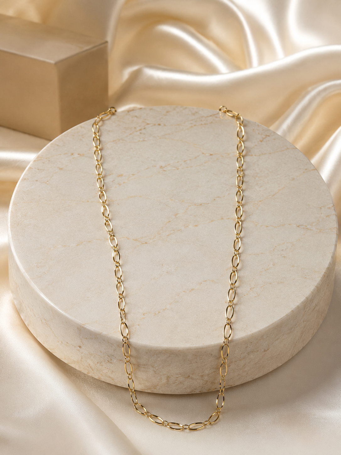 Gold Oval Link Chain Necklace