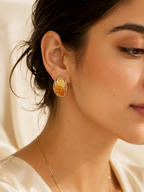 Amber Crystal Stud Earrings