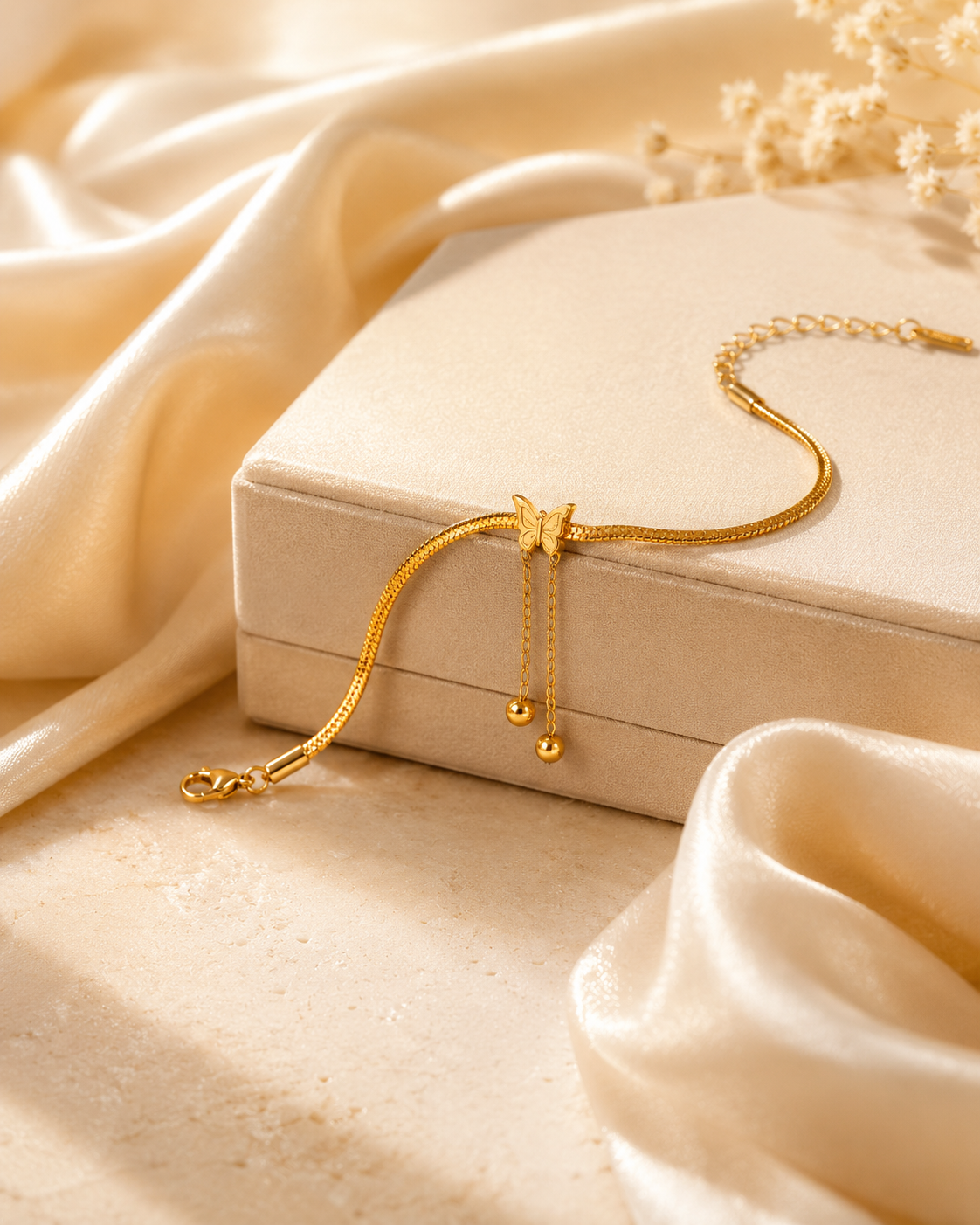 Gold Butterfly Charm Bracelet