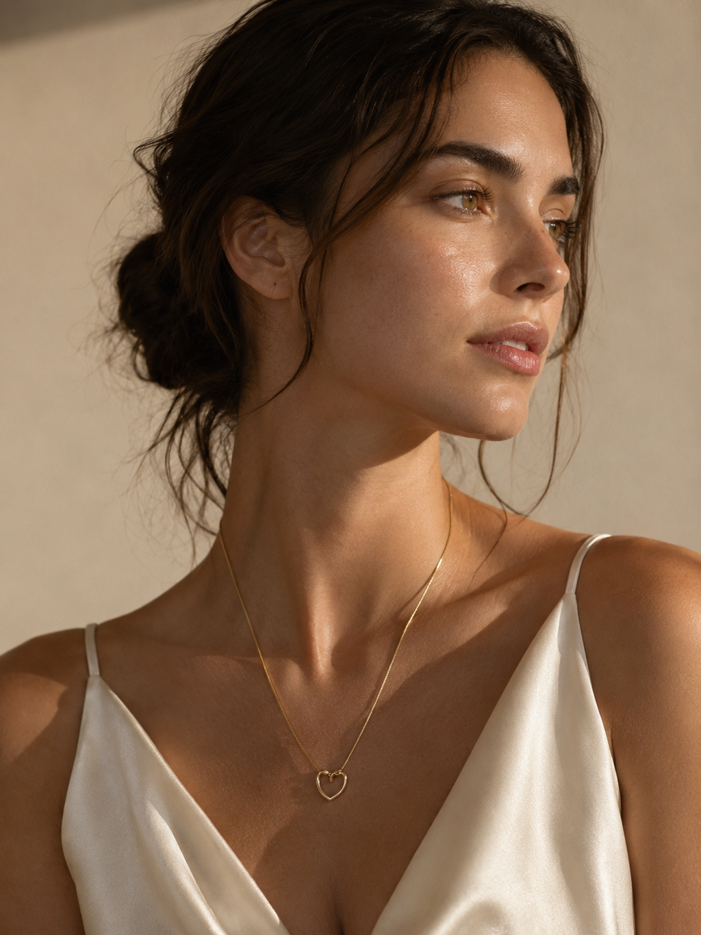 Gold Heart Pendant Necklace