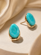 Turquoise Stone Stud Earrings