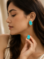 Turquoise Stone Stud Earrings