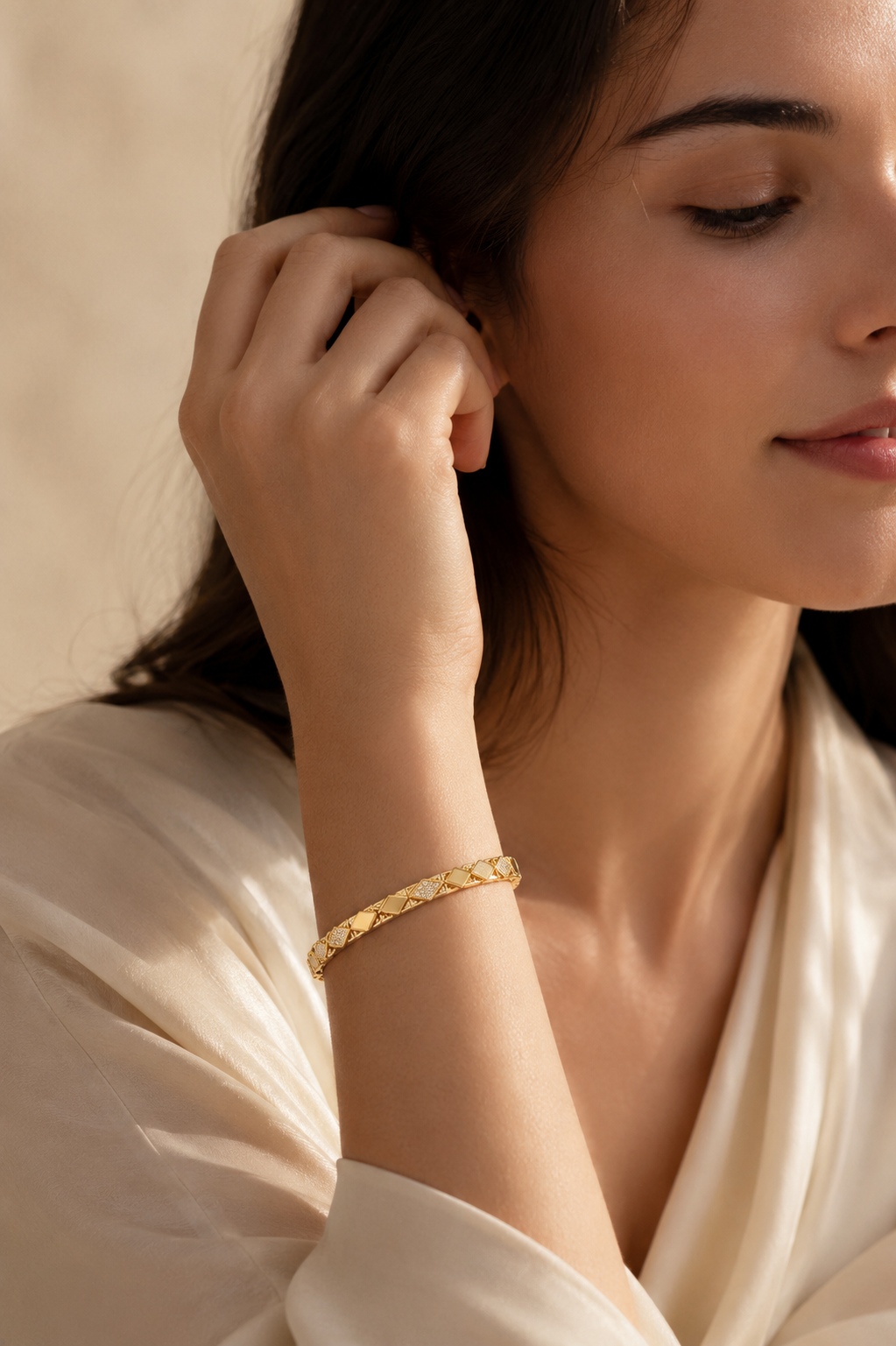 Gold Geometric Crystal Bracelet