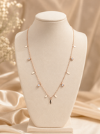 Rose Gold Leaf Crystal Necklace
