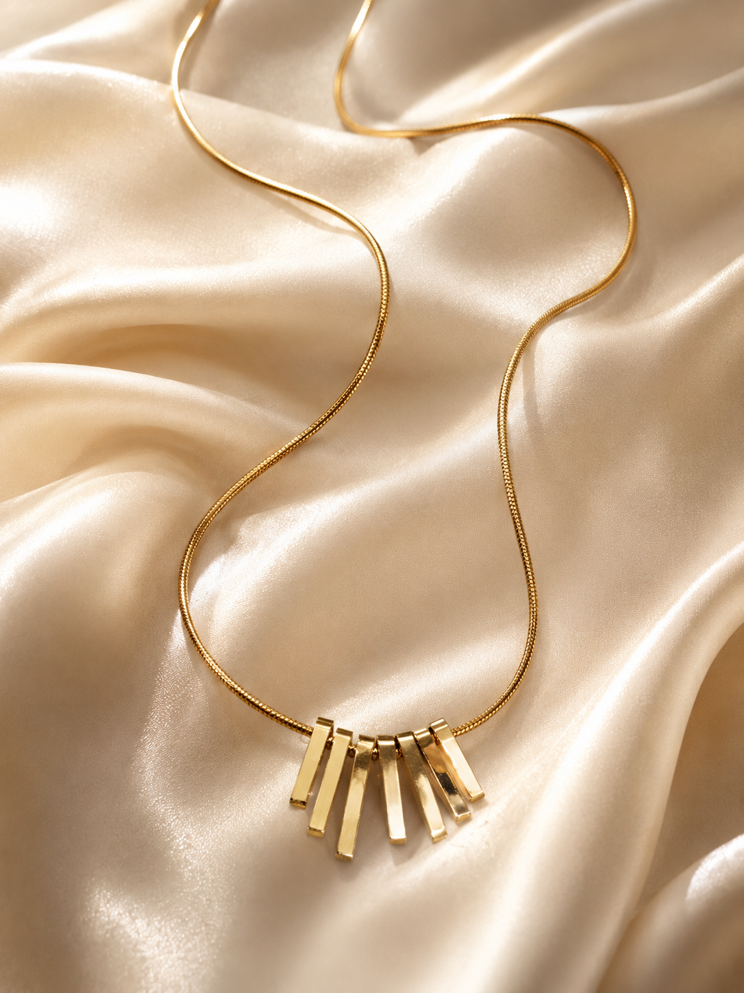 Gold Bar Pendant Necklace