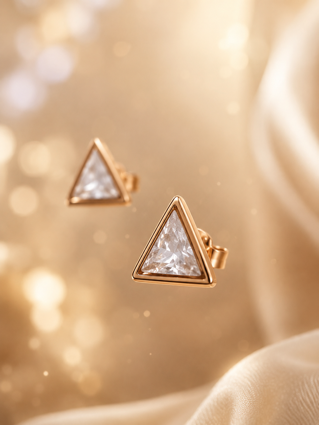 Triangle Crystal Stud Earrings