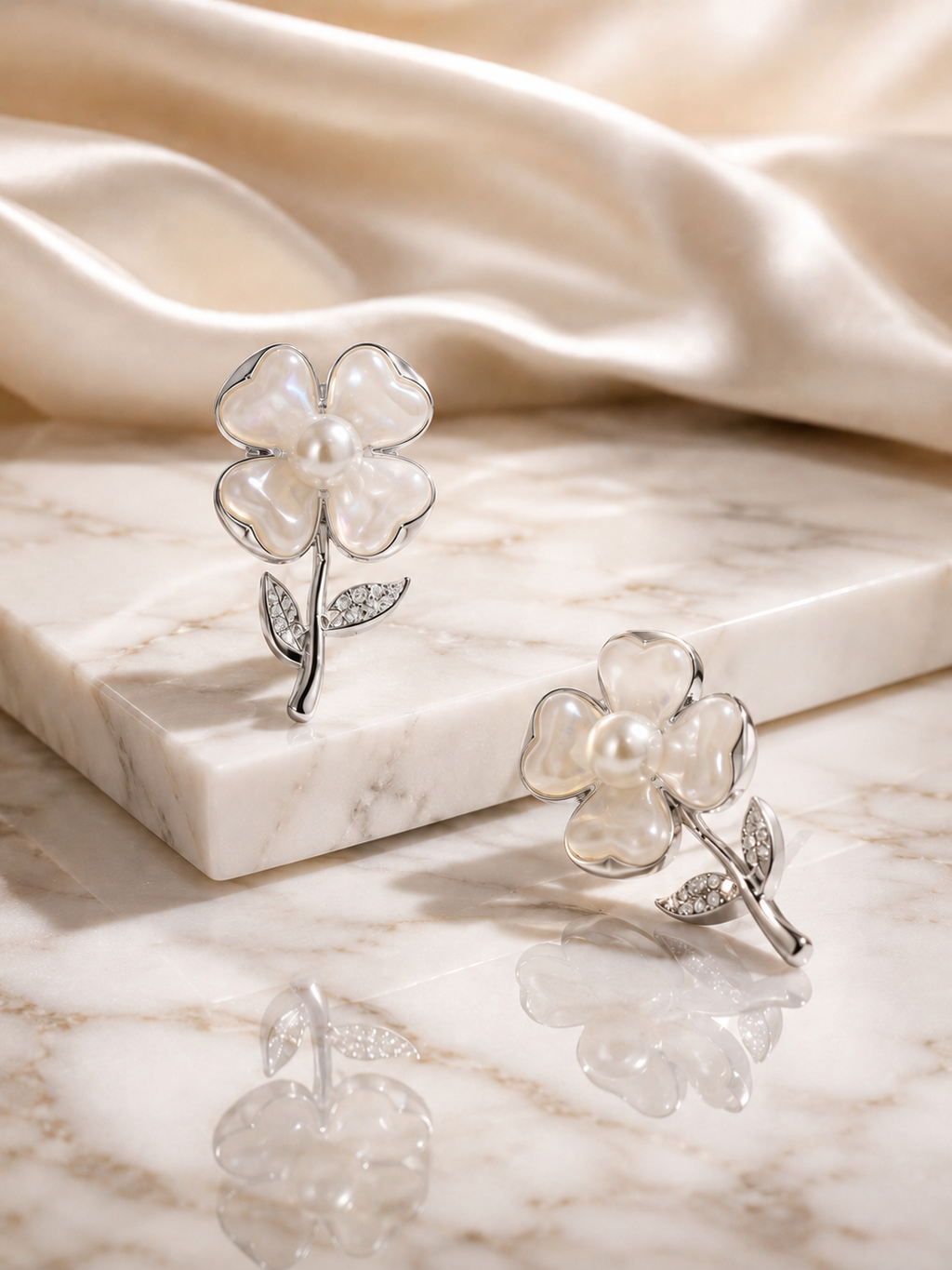 Pearl Flower Stud Earrings